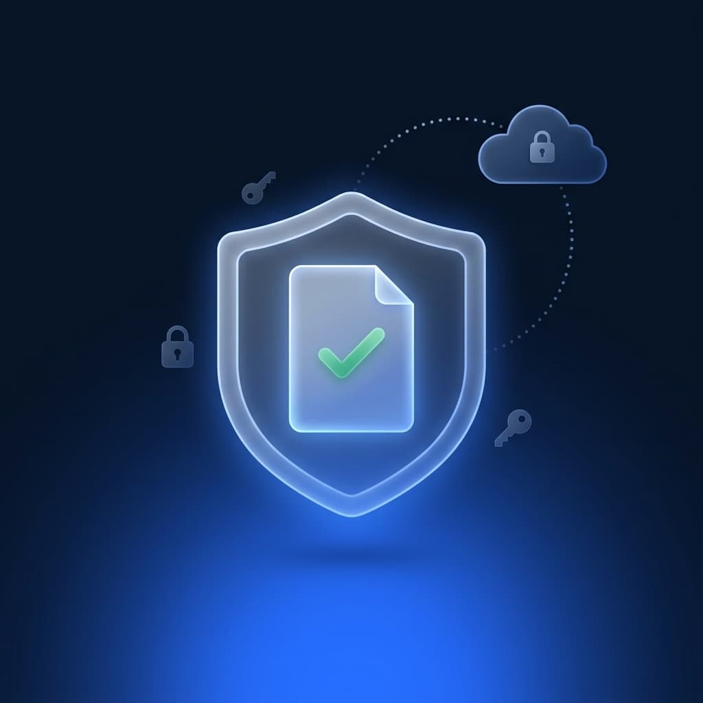 Encrypted document upload visual